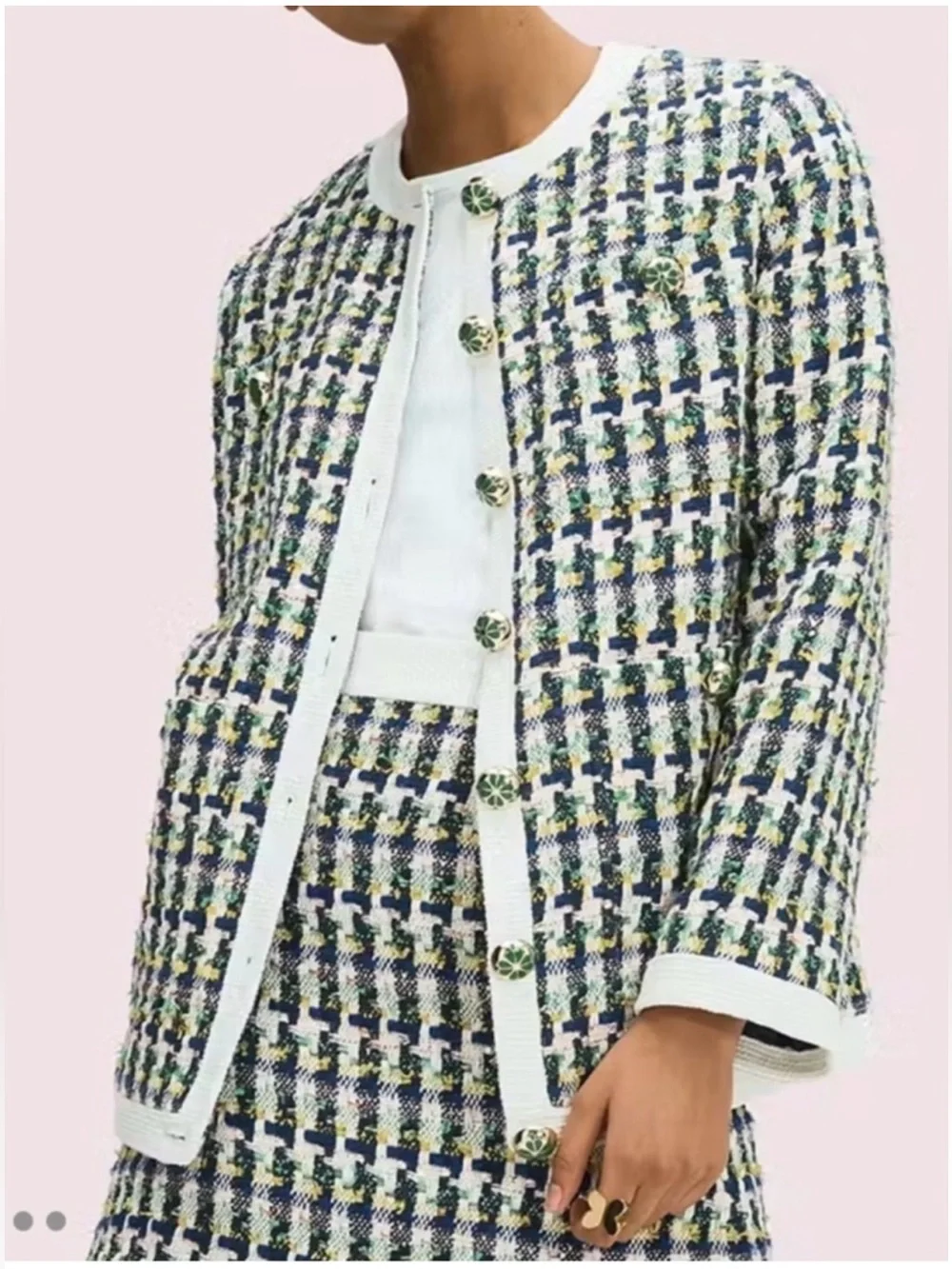 Kate Spade Juniper Pop Tweed Topper, Size 4